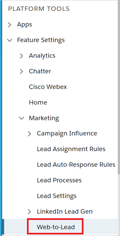 Salesforce の Web-to-Lead