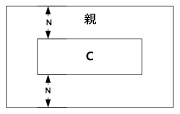 親の高さいっぱいを占める C の例。