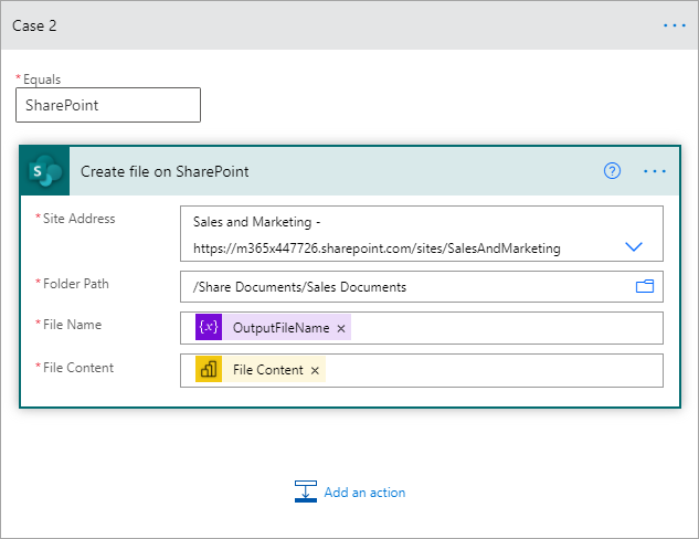 Screenshot that shows the case where you're saving your paginated report to SharePoint Online.