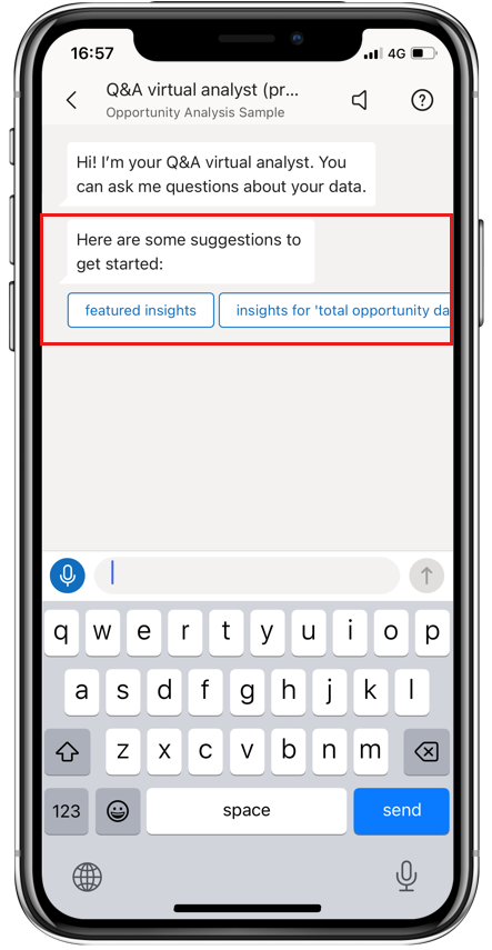 Q&A virtual analyst suggestions
