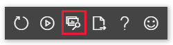 円形カードのフローティング ツール バーにある [Dataview の表示] ボタンのスクリーンショット。