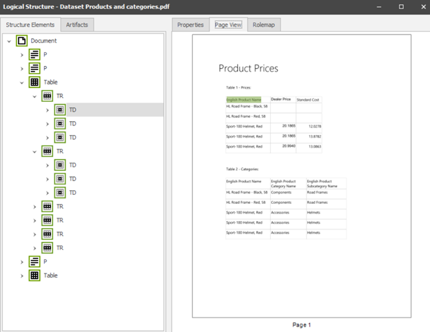 Screenshot showing logical structure before.