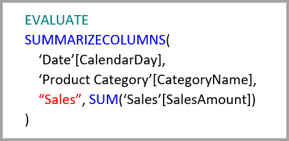 CalendarDay を含むクエリのテキストが表示されているスクリーンショット。