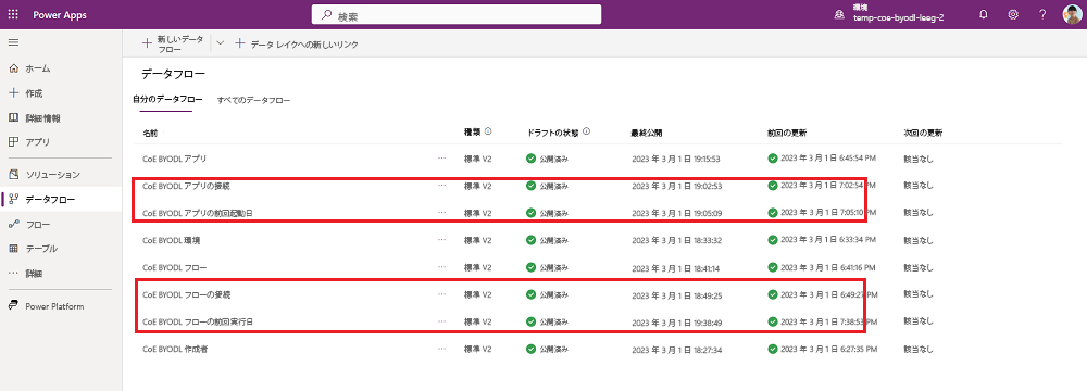 残りのデータフローが完了するまで待ちます。