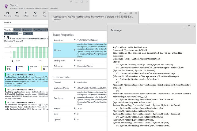 Azure 診断の検索