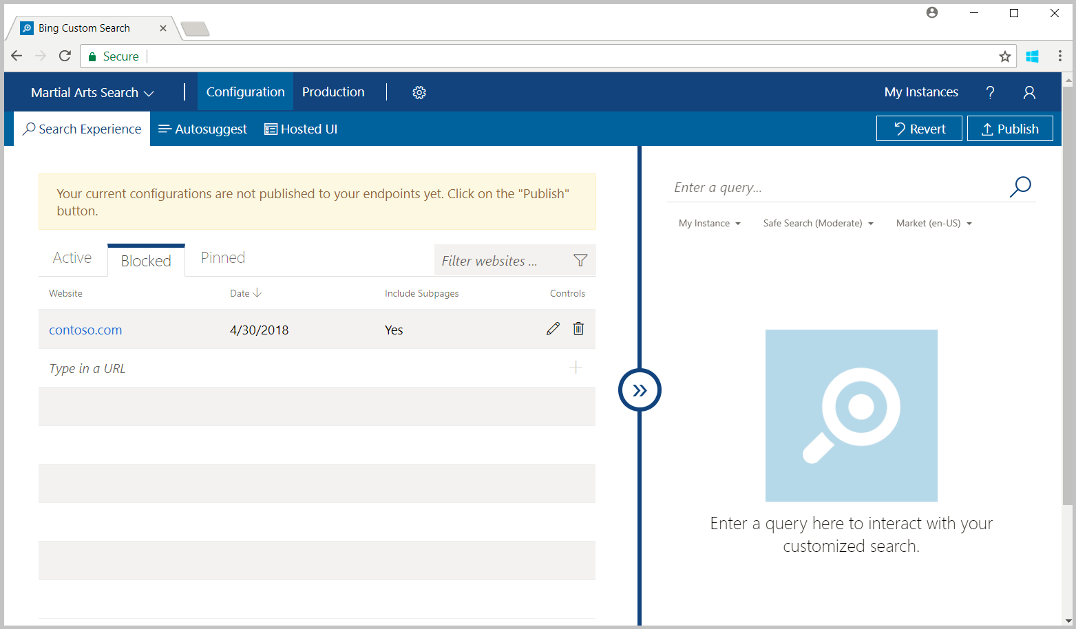 定義エディターのブロック タブのスクリーンショット