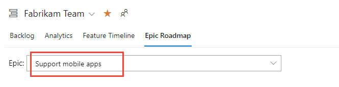 Screenshot of Choose Epic from drop-down menu.