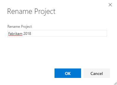 Enter a new project name