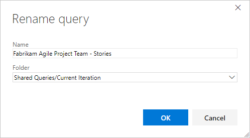 Rename query dialog