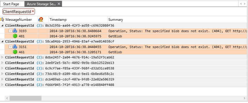 Azure Storage View Layout