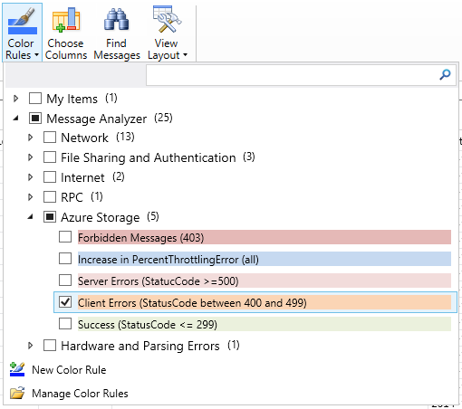 Azure Storage View Layout