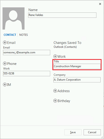 Dynamics CRM で [役職] フォームのある取引先担当者