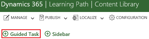 ラーニングパスのコンテンツ ライブラリで新しいガイド付きタスクを作成するリンク