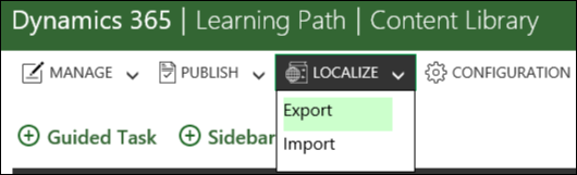 Learning Path Localization メニューボタンのエクスポート