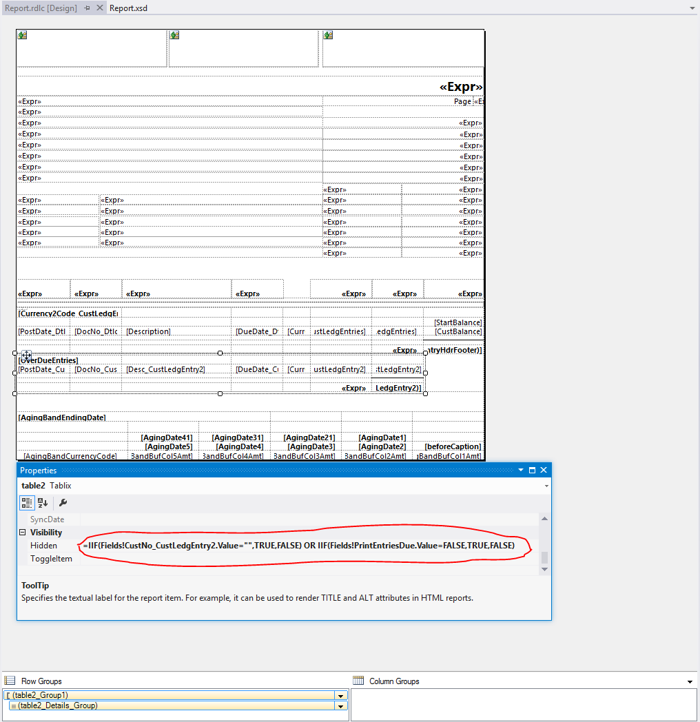 Conditional visibility