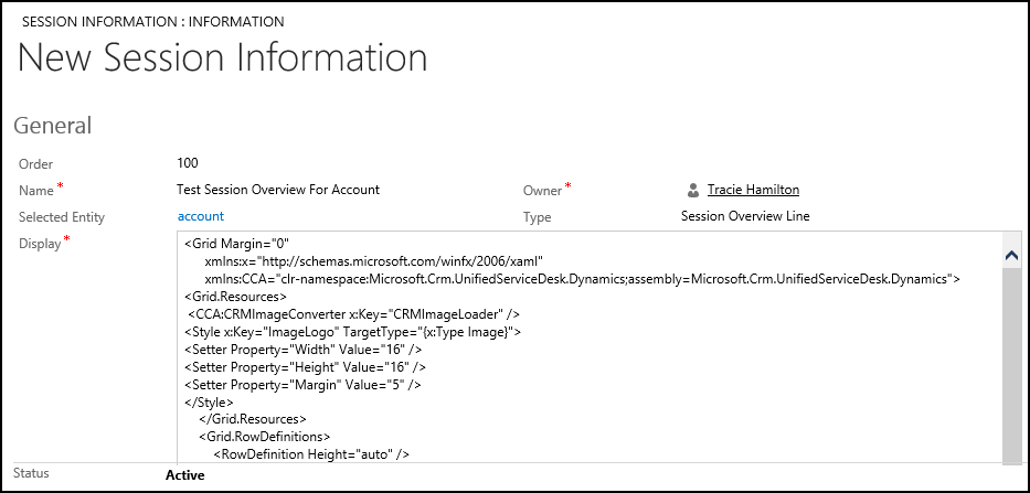 Configure session overview