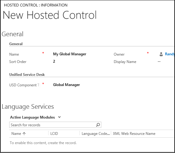 Global Manager hosted control