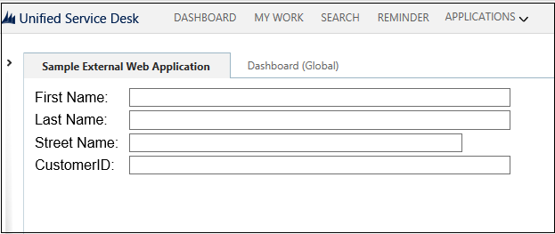 Unified Service Desk の Web アプリケーションのホスト設定