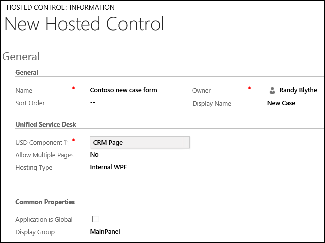 Dynamics 365 ページのホストされたコントロールを作成する