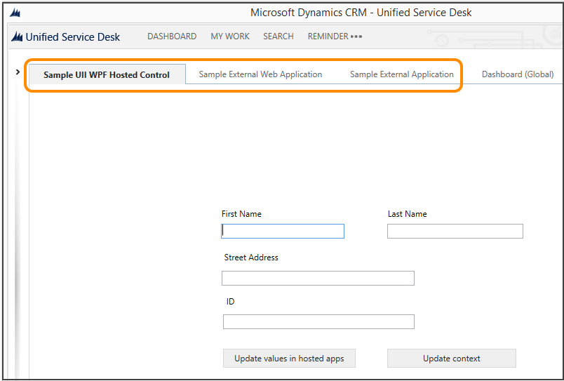 使用可能な UII WPF でホストされたコントロールの例