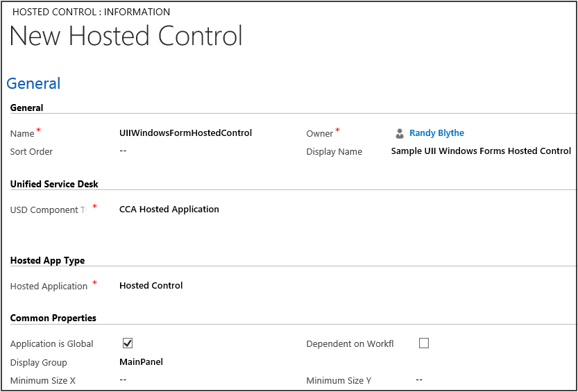 Unified Service Desk での新規のホストされたコントロール