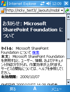 カスタマイズされたモバイルのアイテム表示フォーム