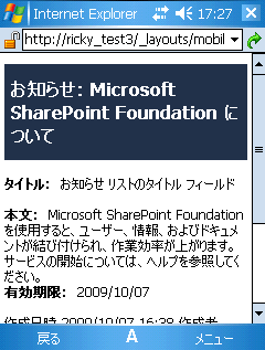 カスタマイズされたモバイルのアイテム表示フォーム