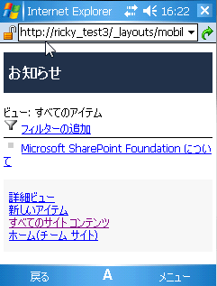 モバイル リスト ビュー内のカスタマイズされた本文セクション