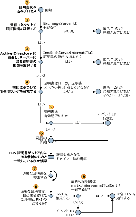 受信匿名 TLS 証明書の選択