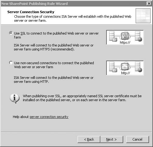 接続に SSL を使用する