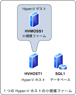 単一の Hyper-V ホスト上にある小規模ファーム