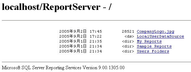 ブラウザーに表示されたフォルダー