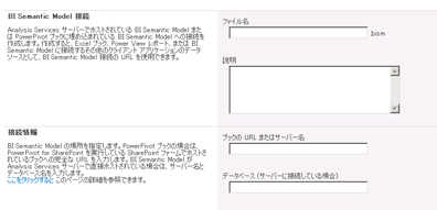 ブックへの URL を示す BISM 接続ページ