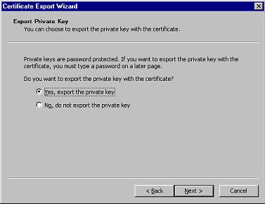 Certificate Export Wizard