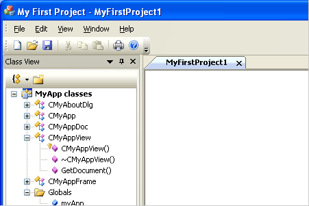 CMFCVisualManagerVS2005 で表示された MyApp