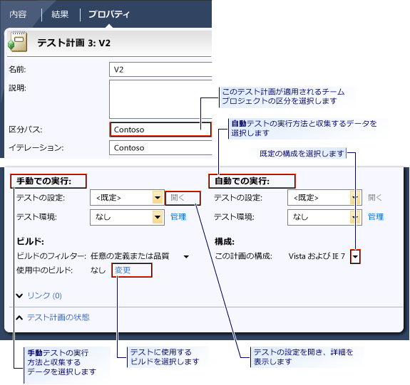 計画のプロパティ