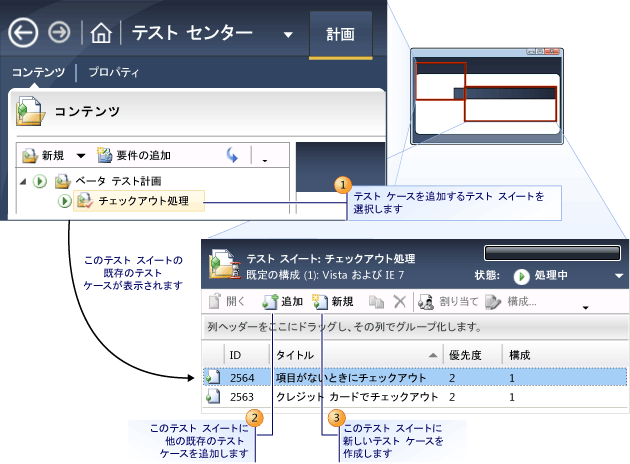 テスト スイートへのテスト ケースの追加