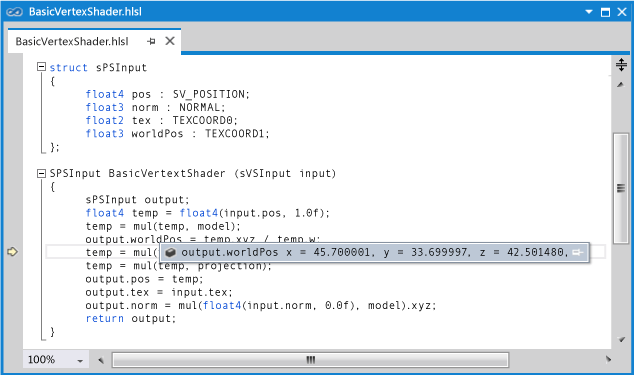 "output.worldPos" の値は妥当です