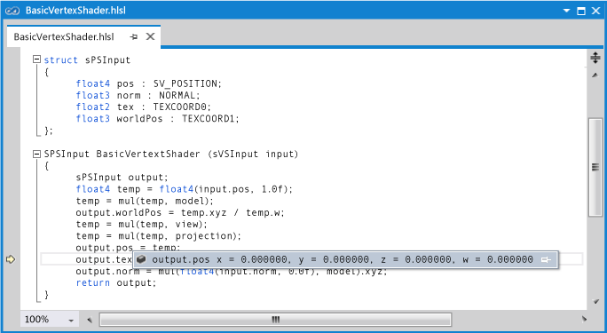 "output.pos" の値がゼロに設定されています