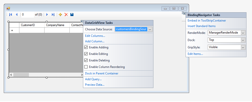 DataGridView and Binding Navigator smart tags