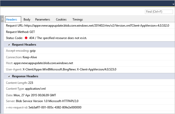 Network tool details pane