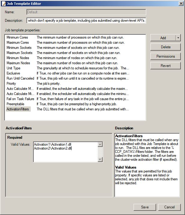 Add job filters (DLL-based) to HPC job template