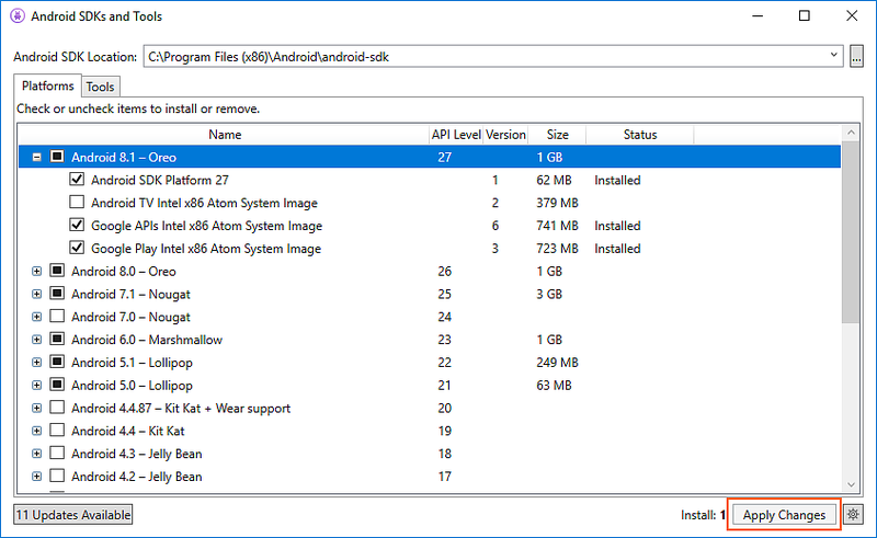 Example of adding some Android 7.1 components