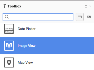 ツールボックスから画像ビューを選択する