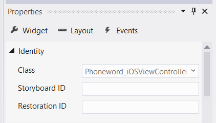 Phoneword アプリケーションによって、ViewController がビュー コントローラーとして設定されます