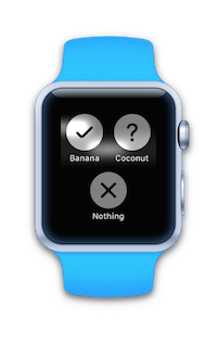 メニューが表示されている Apple Watch