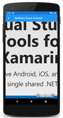 Android 上のズームされた WebView のスクリーンショット