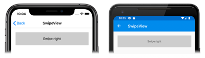 iOS および Android の SwipeView コンテンツのスクリーンショット
