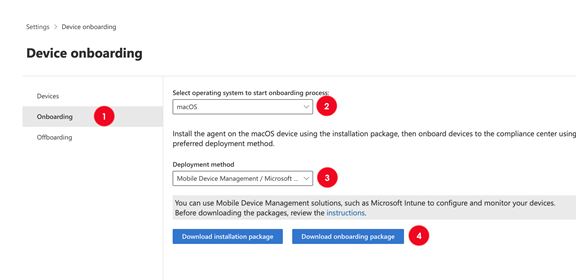 すべてのフィールドが設定された [Microsoft Intune 構成設定] タブのスクリーンショット。