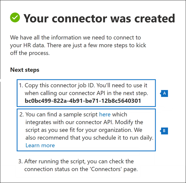 ジョブ ID を含むページを確認し、github にリンクしてサンプル スクリプトを作成します。